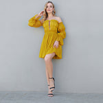 Off-shoulder Tube Top High Waist Dress Women