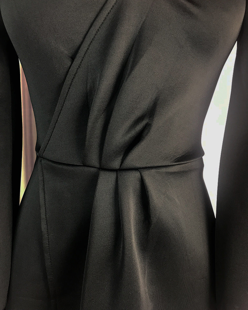 Bubble sleeve dress evening dress