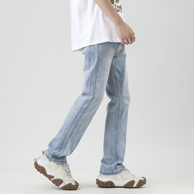 Fashion Personalized Washed Yellow Jeans Men