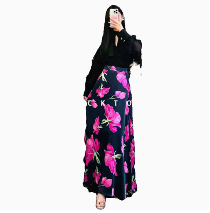 Women's Off-shoulder Halter Shirt Chiffon Top And Skirt