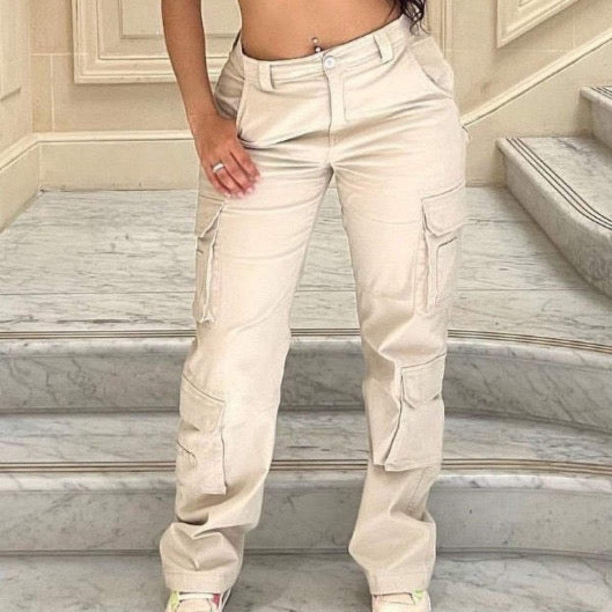 Trendy Workwear Denim Casual Pants For Women