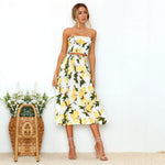 Off-the-shoulder printed lemon wrap chest