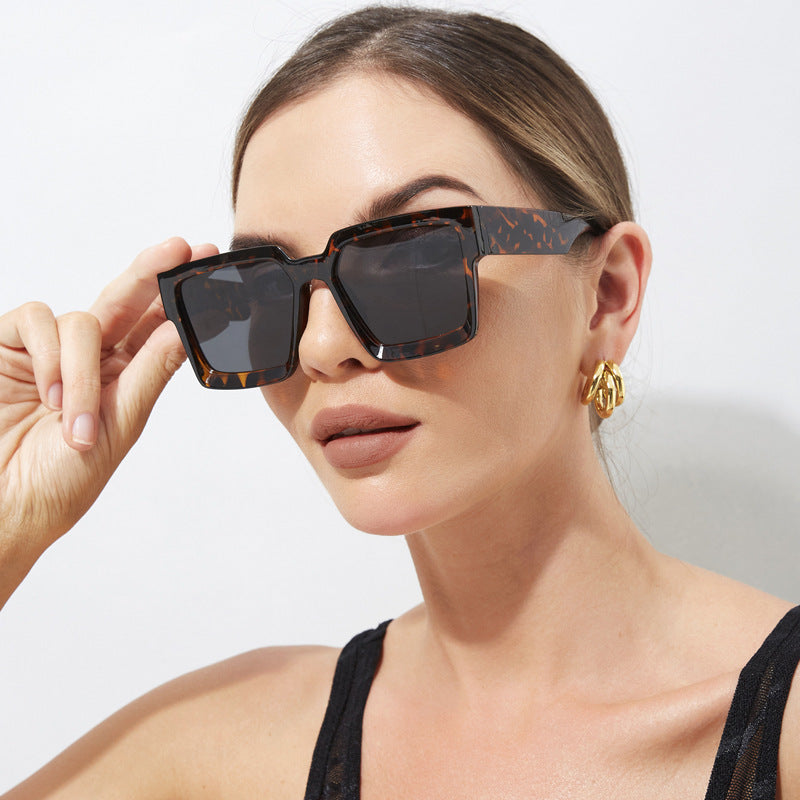 Large Frame Square Sunglasses Women's Fashion Sunshade