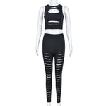 Round Neck Vest Cut Out Suit