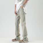 Fashion Personalized Washed Yellow Jeans Men