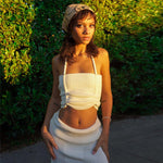 Women's Fashion Wrap Chest Vest Package Hip Skirt Set