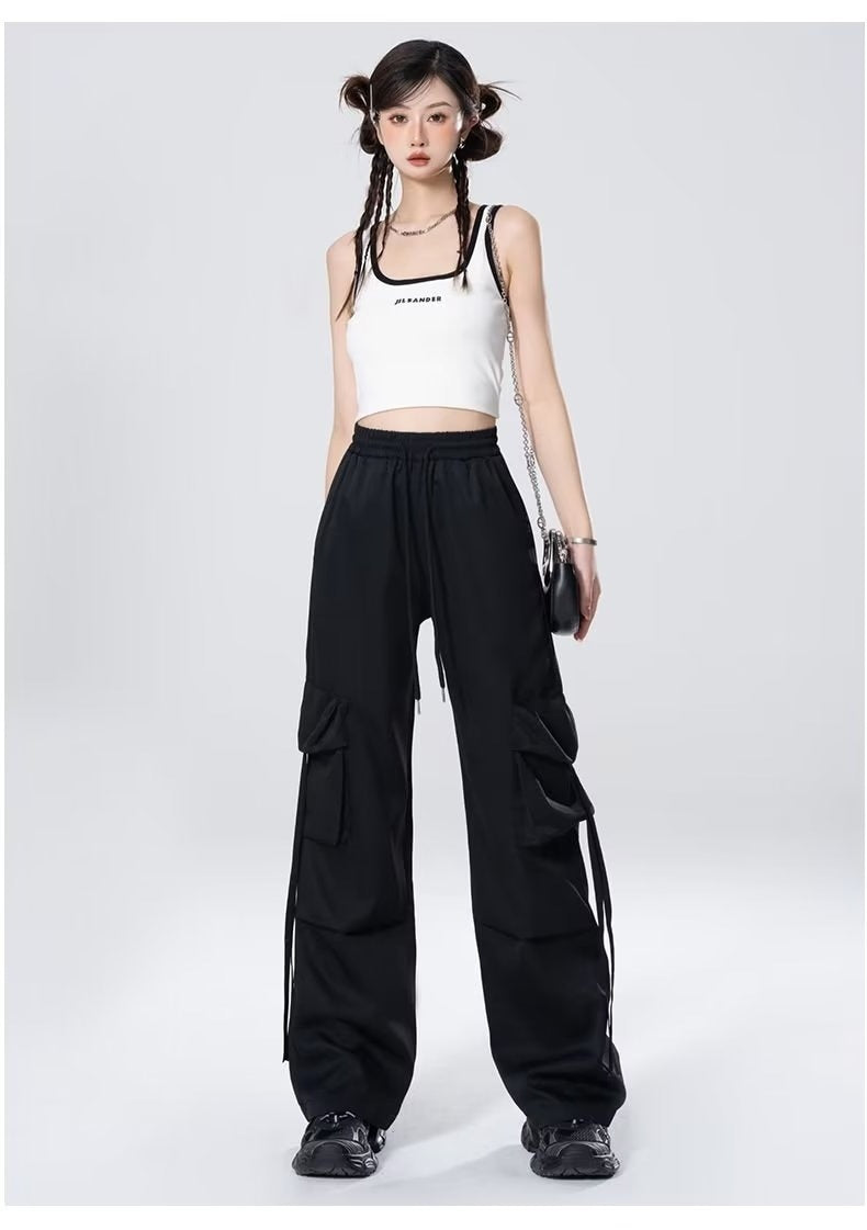 Loose Design Casual Mopping American Retro Trousers Women