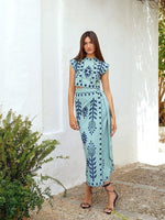 Fashion Printing Vacation Style Two-piece Dress