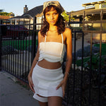 Women's Fashion Wrap Chest Vest Package Hip Skirt Set