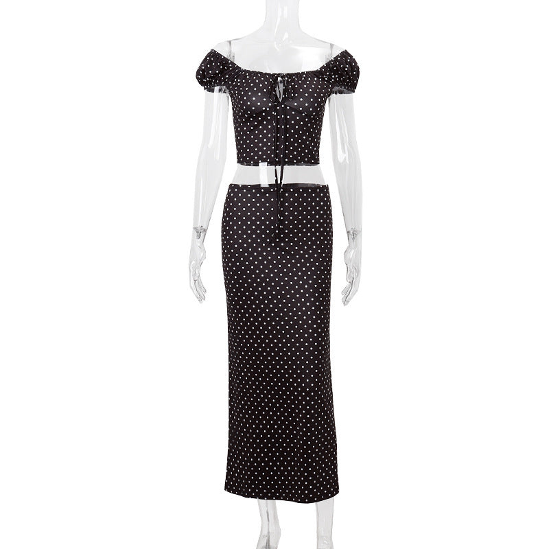 Off-shoulder Slim Fit Fashion Temperament Skirt Suit
