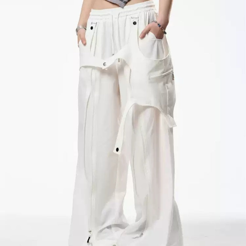 Retro Patchwork Design Casual Pants For Women Spring And Summer New