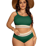 Plus Size High Waist Split Bikini Women's Swimsuit