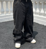 Solid Color Casual Jeans Retro Straight-leg Pants