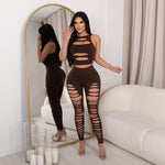 Round Neck Vest Cut Out Suit