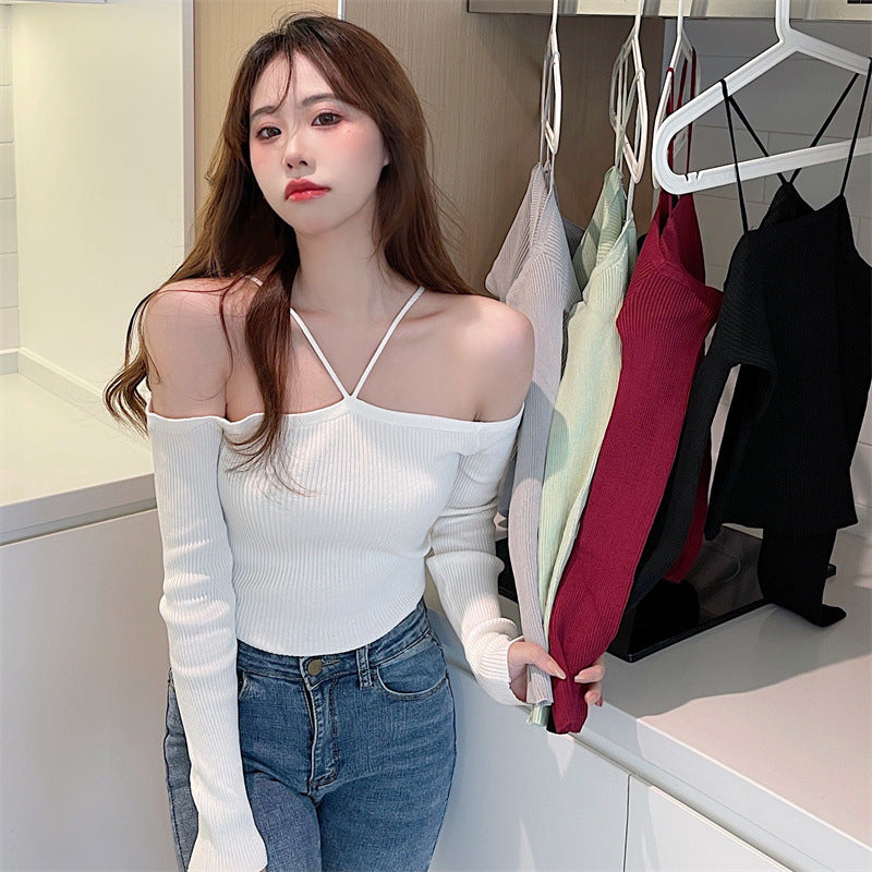 Women's Fashionable Autumn Style Off-shoulder Top