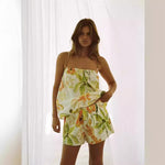 Vacation Spaghetti Straps Top And Shorts Two-piece Set