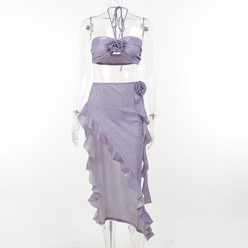 Summer Vacation Style Hot Girl Slim Top Skirt