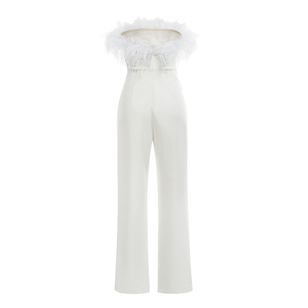 Autumn Satin Women'S Clothing White Jumpsuit Women Custom