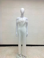 Autumn Satin Women'S Clothing White Jumpsuit Women Custom