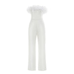 Autumn Satin Women'S Clothing White Jumpsuit Women Custom