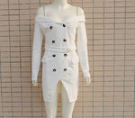 Design White Dress Ins Hot Selling Sexy Off-Shoulder Dress Ladies Formal Dress