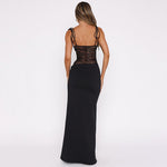 Y2K Lace Suspender Dress Fashion Sexy Lace Long Dresses Party Evening Club Beach Clothing For Women