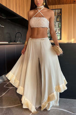 Individual Casual Flared Tassel Pants For Women