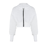 Women's Fashion Cardigan Zipper Hooded Long Sleeve