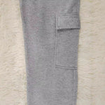 Pure Color Thickened Sweater Fabric Casual Drawstring Pile Pants