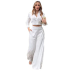 Fashion Loose Cool Top Wide Leg Pants Suit Women