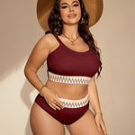 Plus Size High Waist Split Bikini Women's Swimsuit