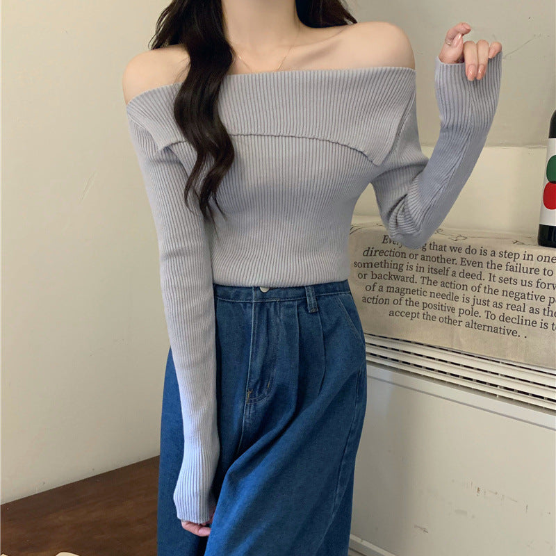 Retro Fashion High-end Off-shoulder Top