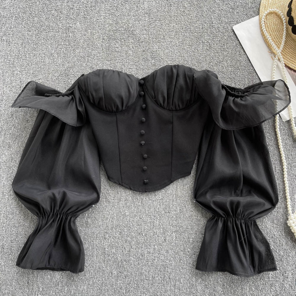 Women's Fashion Wrap Breast One Shoulder Top