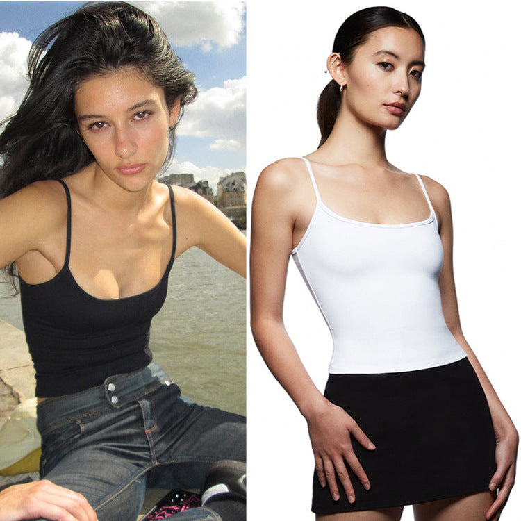 Hot Girl Basic Elastic Quick-drying Top Running Workout Vest Inner Wear