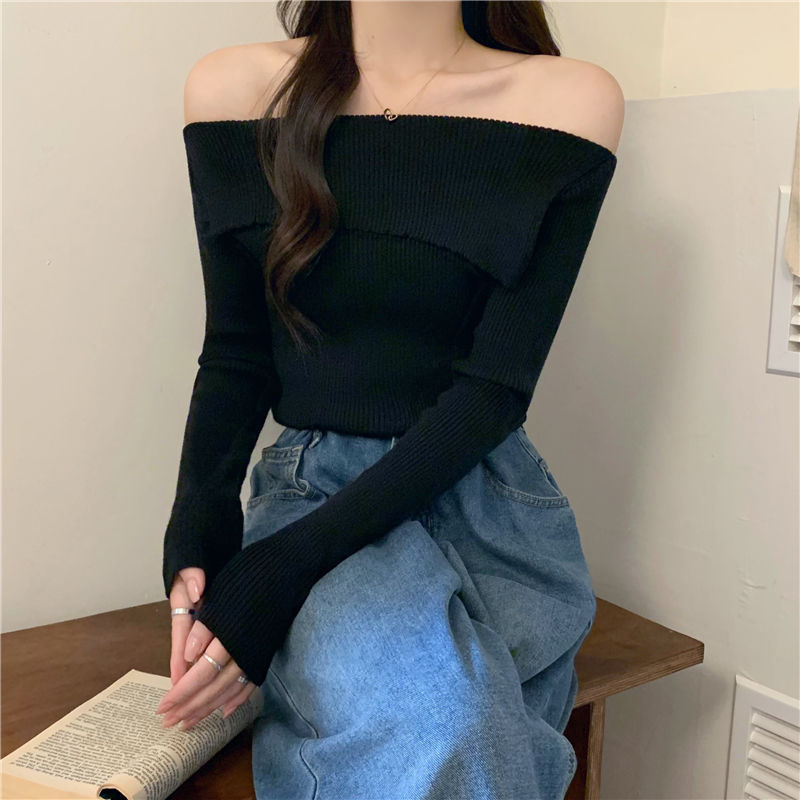 Retro Fashion High-end Off-shoulder Top
