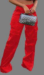 Fashion Casual Zipper Solid Color Multi-pocket Straight-leg Pants