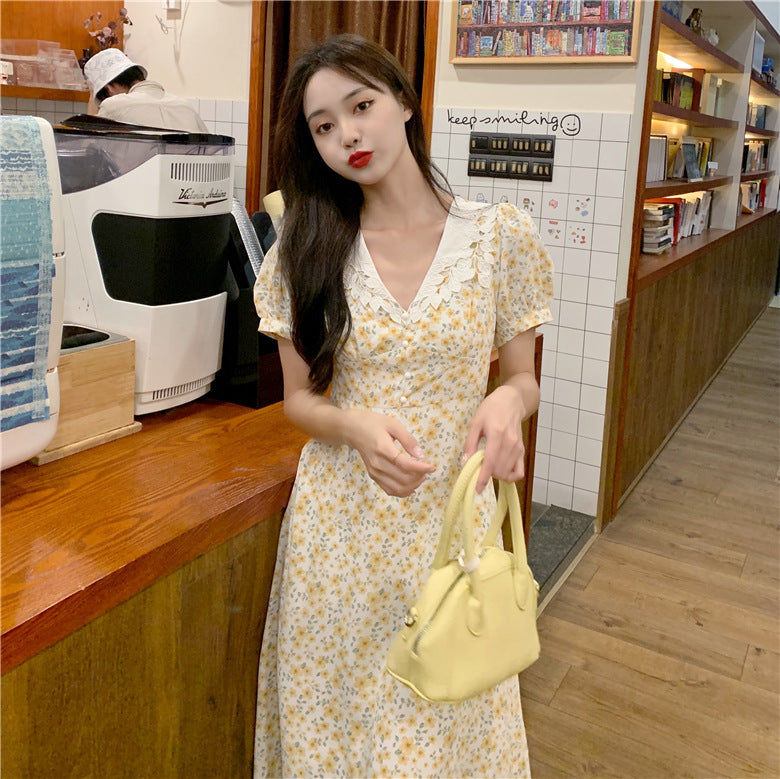 Slim Mid Length Over The Knee Floral Dress