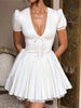 V-Neck Short Sleeve Mini Dress