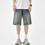 Plus Size Baggy Denim Shorts Weight-catcher Men's Straight Pants