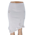 Ripped Bag Hip Skirt Women Denim