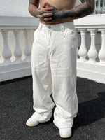 Solid Color Casual Jeans Retro Straight-leg Pants