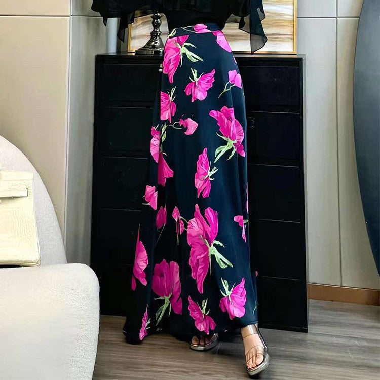 Women's Off-shoulder Halter Shirt Chiffon Top And Skirt
