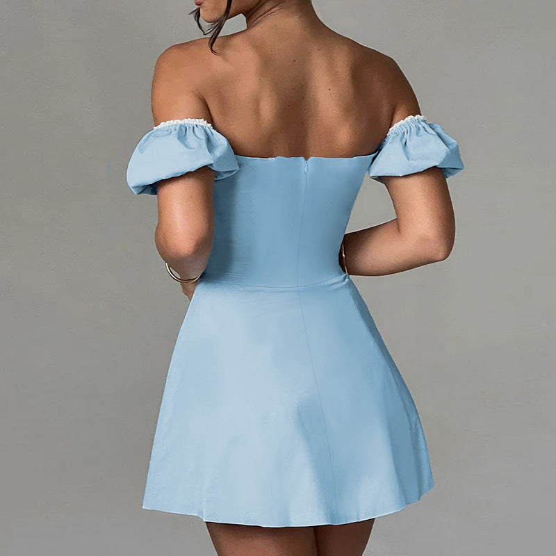 Fashion Hip Off-shoulder Split Dress Women