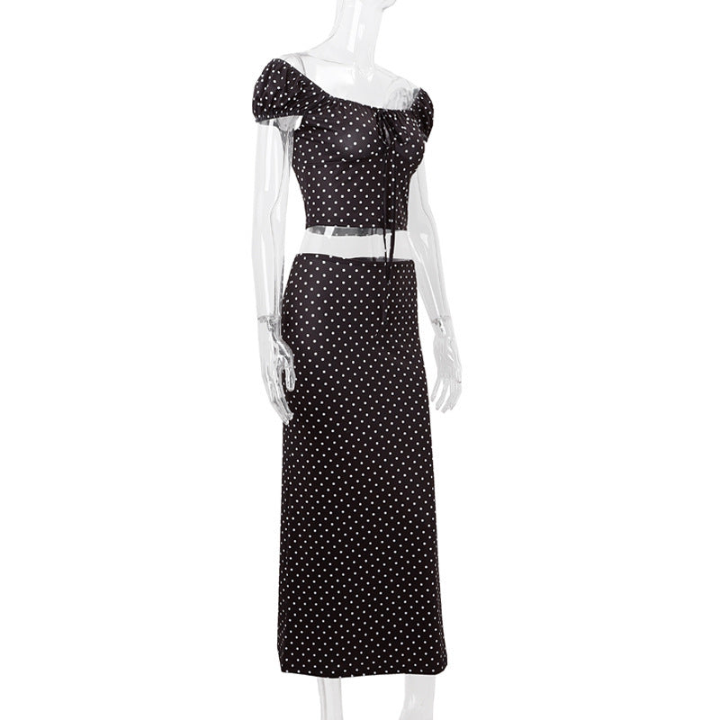 Off-shoulder Slim Fit Fashion Temperament Skirt Suit