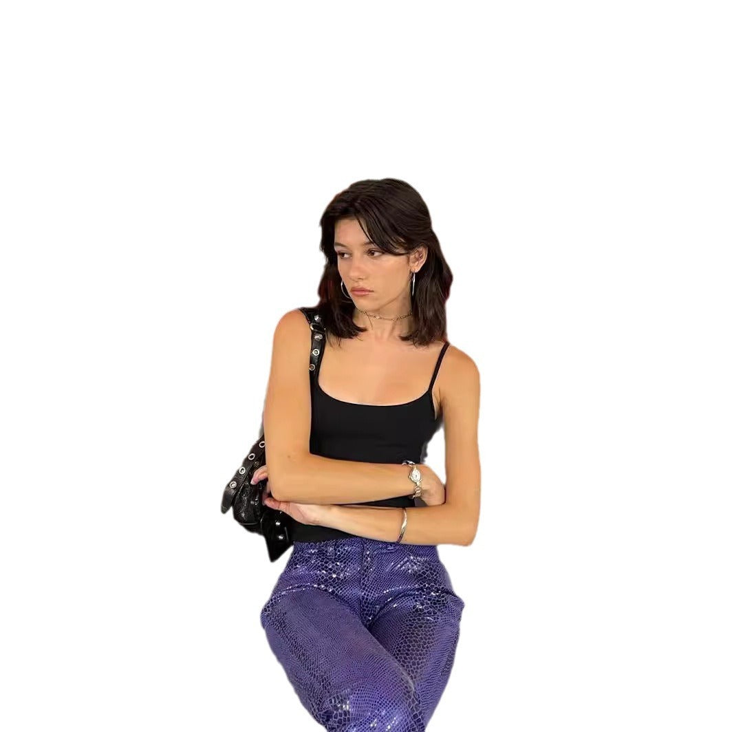 Hot Girl Basic Elastic Quick-drying Top Running Workout Vest Inner Wear