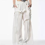 Retro Patchwork Design Casual Pants For Women Spring And Summer New