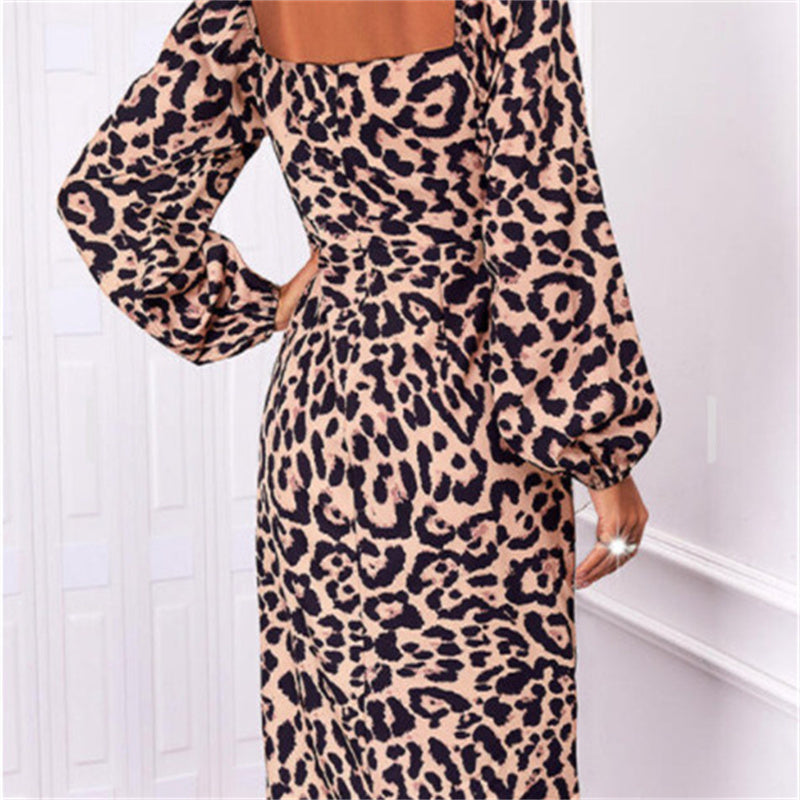 Women's Long-sleeved Knee-length Elegant Split Dress