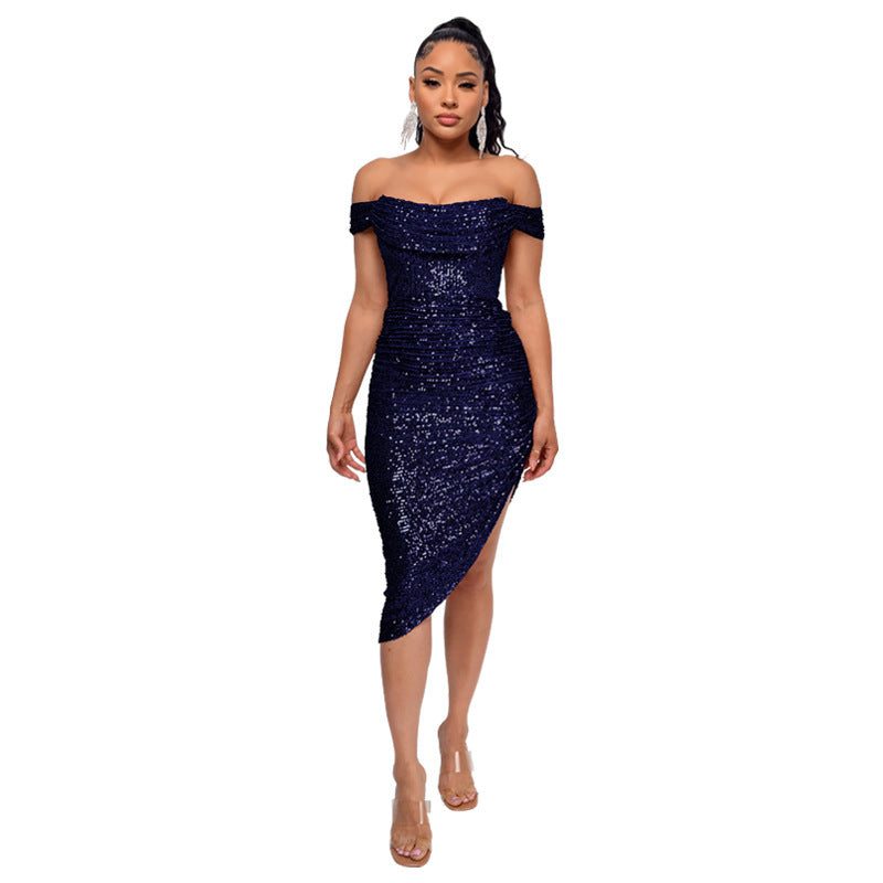Women's Summer Off-shoulder French Waist Dress