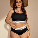 Plus Size High Waist Split Bikini Women's Swimsuit