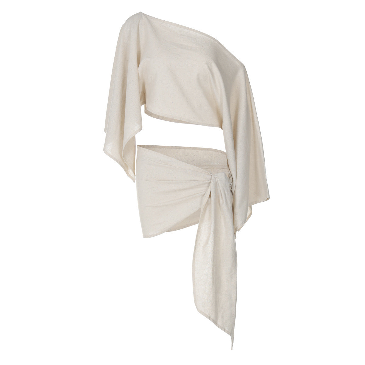 Vacation Style Fashion Off-shoulder Top Wrap Skirt Two-piece Set For Women